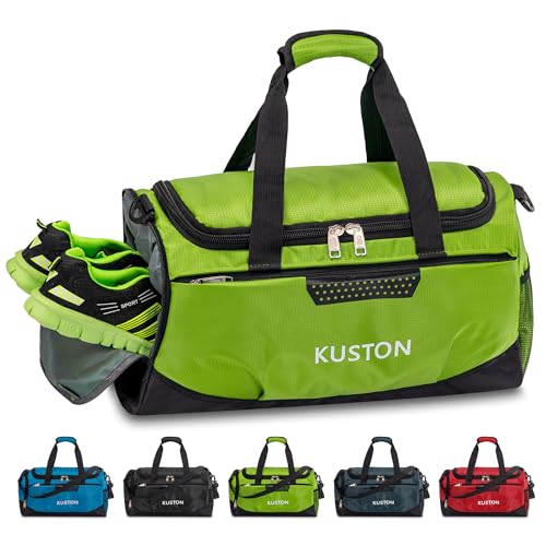 KUSTON Tragbare Schnürsenkeltasche, Basketball-Turnbeutel, für Damen und Herren, Reisen mit kleinem Handgepäck, Grün von Kuston