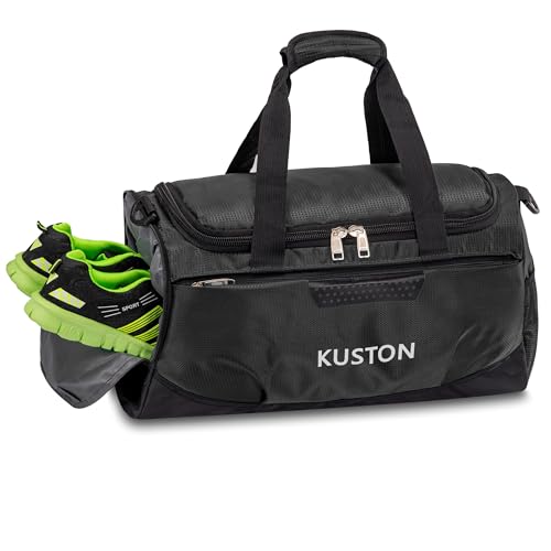 KUSTON Tragbare Schnürsenkeltasche, Basketball-Turnbeutel, für Damen und Herren, Reisen mit kleinem Handgepäck, Schwarz von Kuston