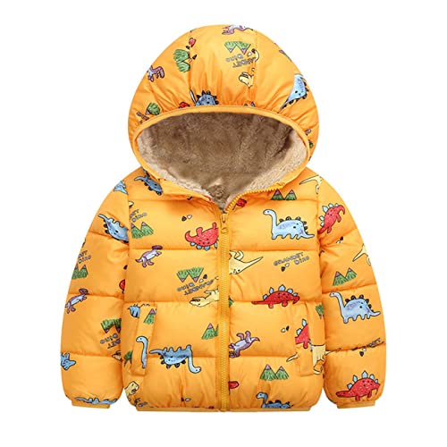 Kuukaas Baby Winterjacke mit Kapuze Wintermantel Jungen Gefüttert Steppjacke Baby Junge Baby Winterkleidung Gelb 90 von Kuukaas