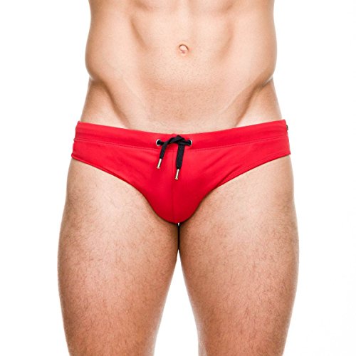 Kuukaas Badehose Herren Kurz Badeslip Rot Bademode für Herren Schwimmhose Herren Schnelltrocknend XL von Kuukaas