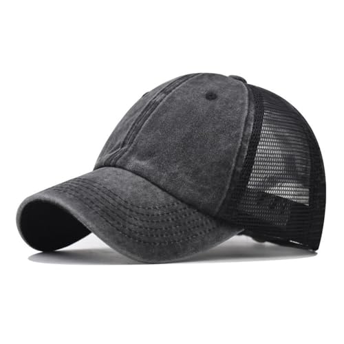 Kuukaas Basecap Herren Atmungsaktiv Baseball Cap Herren Damen Schwarz Baseballkappe Herren Sommer Retro Baseball Cap Herren mit Netz Kappe Herren Sommer Verstellbare von Kuukaas