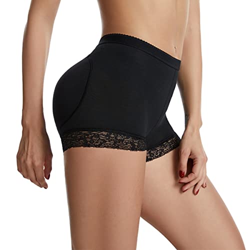 Kuukaas Damen Butt Lifter Unterhose Elastiche Taille Po Push Up Unterhose Damen mit Polster Shapewear Miederslip Schwarz L von Kuukaas