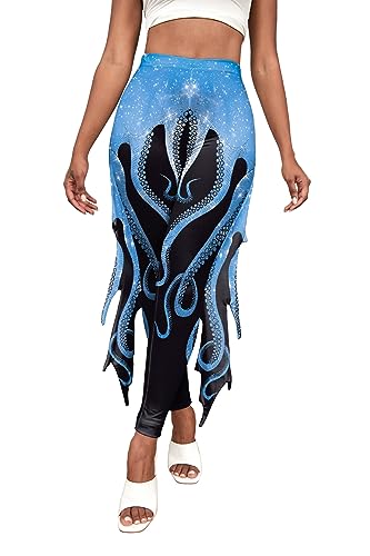 Kuukaas Halloween Kostüm Damen Meerjungfrau Halloween Bekleidung Damen Meerjungfrau Outfit Damen Mermaid Leggings Damen L von Kuukaas