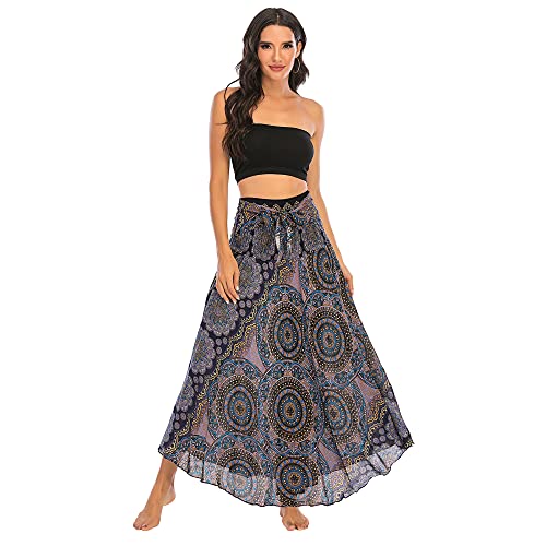 Kuukaas Hippie Rock Damen Lang Maxirock Damen Sommer Strandkleid Damen Boho Wickelrock Strand Boho Kleid Damen von Kuukaas