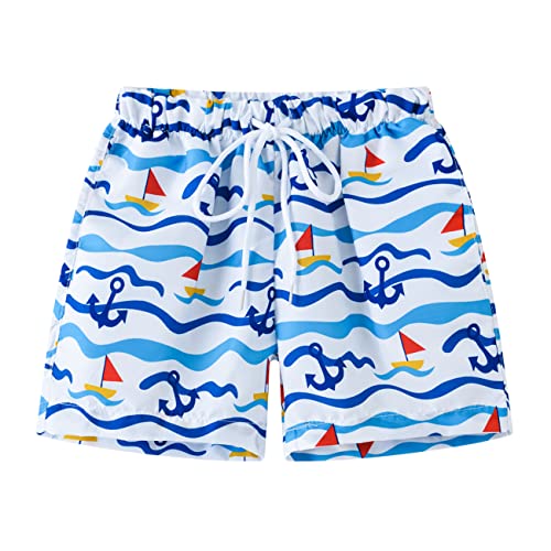 Kuukaas Jungen Badeshorts mit Taschen Badehose Jungen Schnelltrocknend Schwimmshorts Jungen Boardshorts Strandshorts Jungen Tunnelzug 130 von Kuukaas