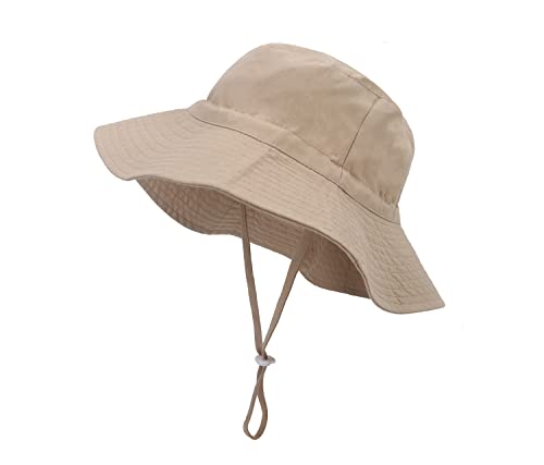 Kuukaas Kinder Hut Sommer 3-6 Jahre Fischerhut Kinder mit Breiter Krempe Sonnenhut Kinder Sommerhut UV Schutz Kinder Jungen Mädchen Khaki von Kuukaas