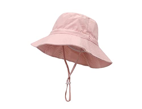 Kuukaas Kinder Sonnenhut UV Schutz Sommerhut Kinder 1-3 Jahre Strandhut Kinder mit Breiter Krempe Fischerhut Kinder Jungen Mädchen Rosa von Kuukaas