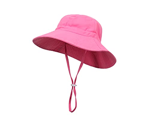 Kuukaas Kinder Sonnenhut UV Schutz Sommerhut Kinder 1-3 Jahre Strandhut Kinder mit Breiter Krempe Fischerhut Kinder Jungen Mädchen Rose von Kuukaas