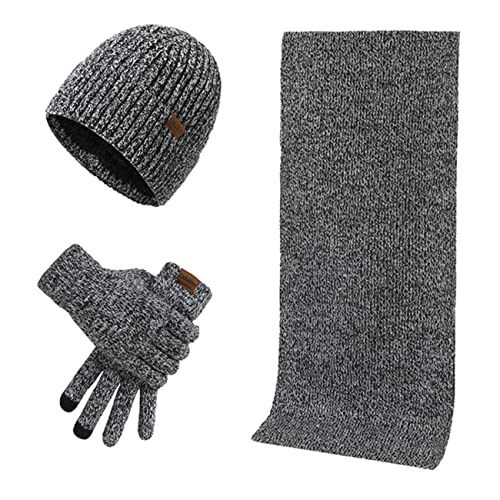 Kuukaas Mütze, Schal & Handschuh-sets für Herren Damen Wintermütze mit Innenfutter Herren Damen Touchscreen Handschuhe Winter Warm Set von Kuukaas