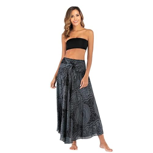 Kuukaas Rock Damen Lang Sommer Hippie Rock Damen Lang Maxirock Damen Boho Strandkleid Damen Bohemian Sommerrock Damen Lang von Kuukaas