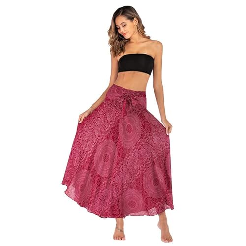 Kuukaas Sommerrock Damen Lang Strandrock Damen Sommer Maxirock Damen Boho Hohe Taille Hippie Rock Damen Lang von Kuukaas