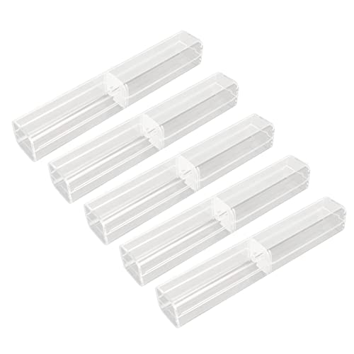 Kuuleyn 5 Stück durchsichtige Stiftaufbewahrungsbehälter, transparentes Federmäppchen, Kunststoff, durchsichtiges Stiftetui von Kuuleyn