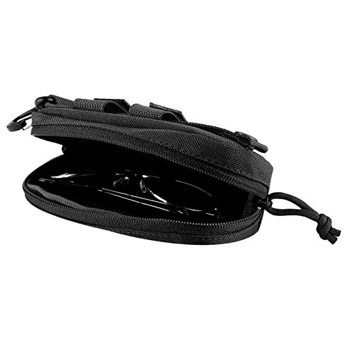 Kuuleyn Brillentasche, Brillenetui, Outdoor Tragbare Stoßfeste Brillenetui Schutzbox Sonnenbrille Militärtasche, für Arbeit, Outdoor, Wandern, Reisen, Motorradfahren(Black) von Kuuleyn