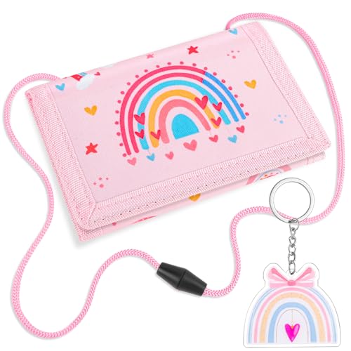 Geldbörse für Kinder, Jungen, Mädchen, Geldbörse aus Nylon, mit Schlüsselanhänger, Regenbogen Geldbörse für Kinder, Jungen, Mädchen, Geldbörse aus Nylon, mit Schlüsselanhänger, Regenbogen von Kuvarix