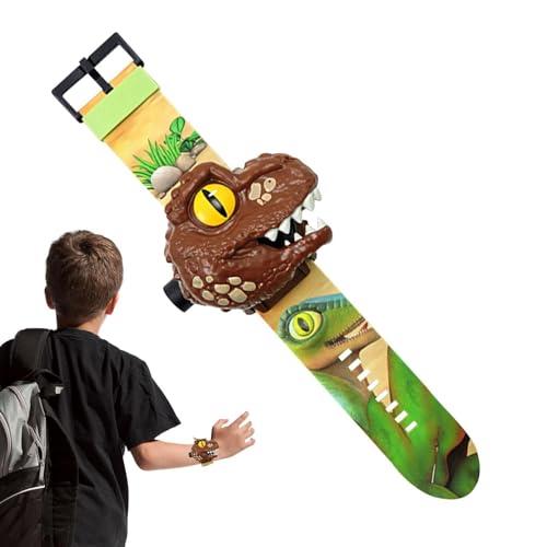 Kuxiptin Dino Projektionsuhr Elektronisches Spielzeug - Dinosaurier-Projektor-Taschenlampenspielzeug mit 24 Mustern | Fackel mit Tiermuster, Lernspielzeug, Geschenk für Kinder, Kleinkinder, Jungen, von Kuxiptin