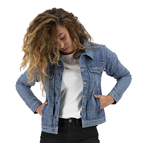 Kuyichi Damen Jeans-Jacke Chelsea Reine Bio-Baumwolle, Vintage Blue, Gr. S von Kuyichi