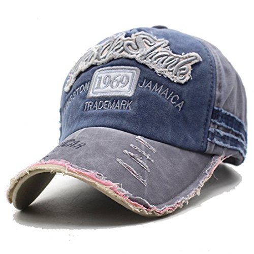 Kuyou Distressed Basecap Snapback Outdoor Baseball Kappe Mütze (Grau) von KUYOU