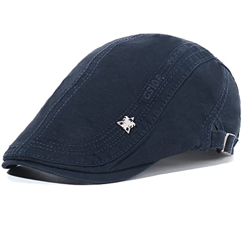 Kuyou Flatcap Schirmmütze Schiebermütze Gatsby Mütze Kappe Hüte (Navy) von KUYOU