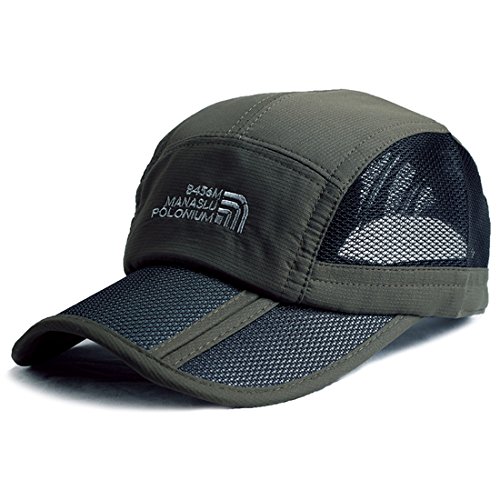 Kuyou Sport Mesh Trucker Cap Faltbarer Sonnenschutz Baseball Kappe (Armeegrün) von KUYOU