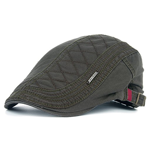 Kuyou Sportmütze Newsboy Flat Cap Gatsby Schirmmütze Kappe, Armeegrün, Einheitsgröße von KUYOU