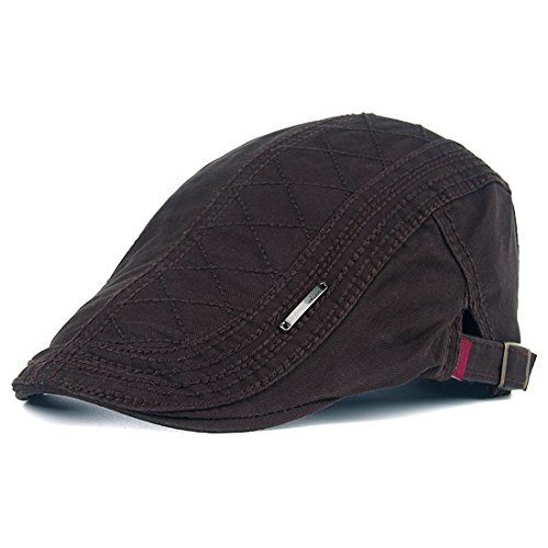 Kuyou Sportmütze Newsboy Flat Cap Gatsby Schirmmütze Kappe, Kaffee, Einheitsgröße von KUYOU