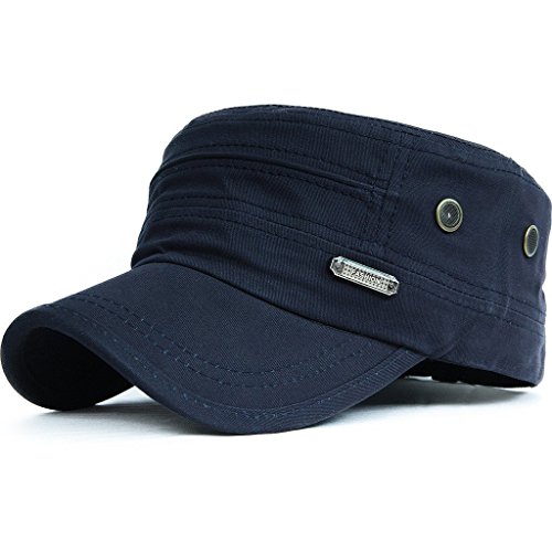 Kuyou Unisex Army Military Flat Cap Vintage Cotton Baseballmütze Kappe, 001Blau, Einheitsgröße von KUYOU