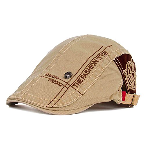 Kuyou Unisex Gatsby Flatcap Schiebermütze Ivy Schirmmütze Kappe (Beige) von KUYOU