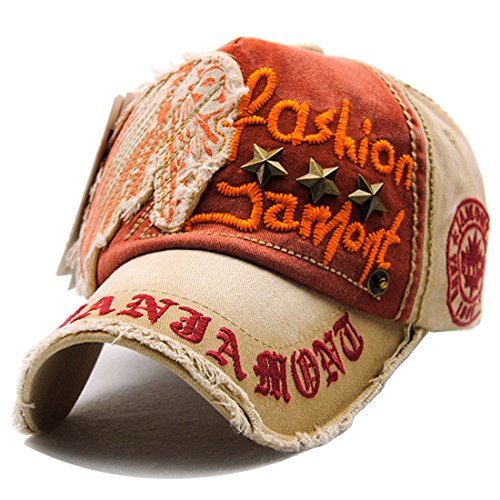 Kuyou Vintage Baseball Mütze Caps Distressed Sport Trucker Hat (Khaki) von KUYOU