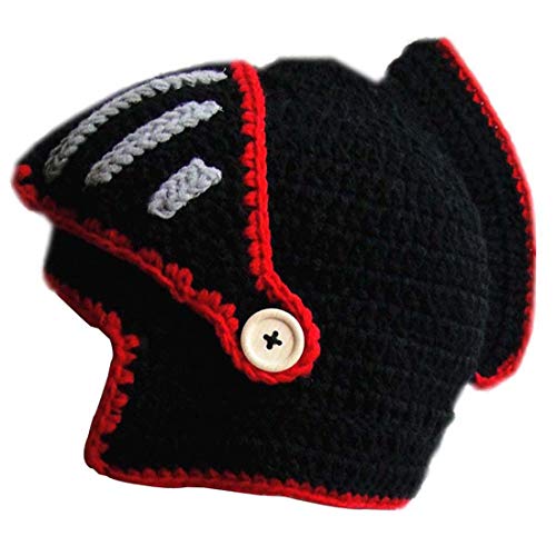 Kuyou Winter Strickmütze Warme Beanie Unisex Skimaske Cap, Schwarz/Rot, one size von KUYOU