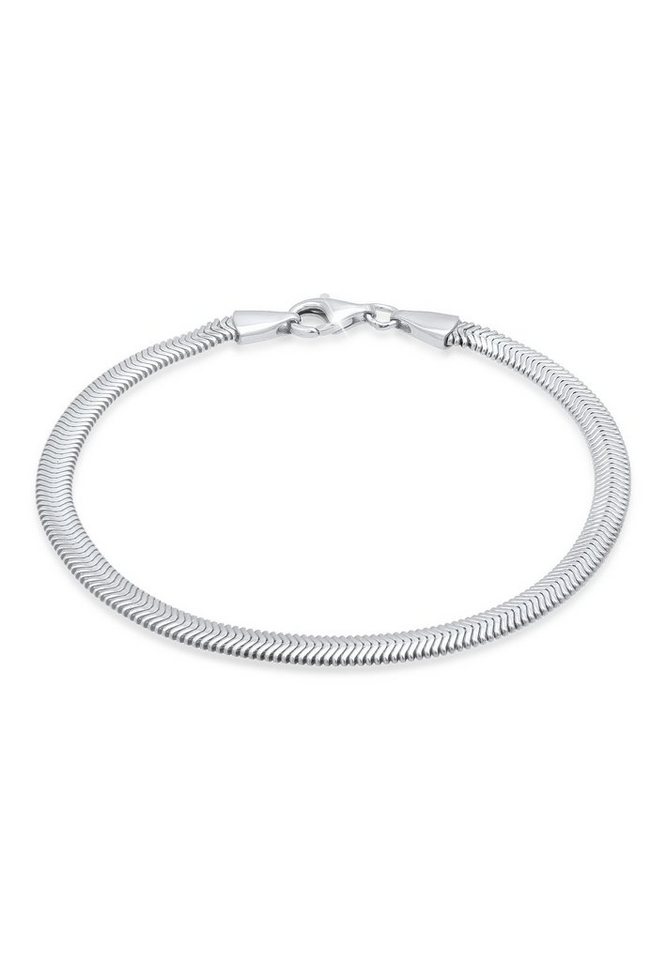 Kuzzoi Armband Flach Elegant Schlangenkette Fischgräte 925 Silber von Kuzzoi