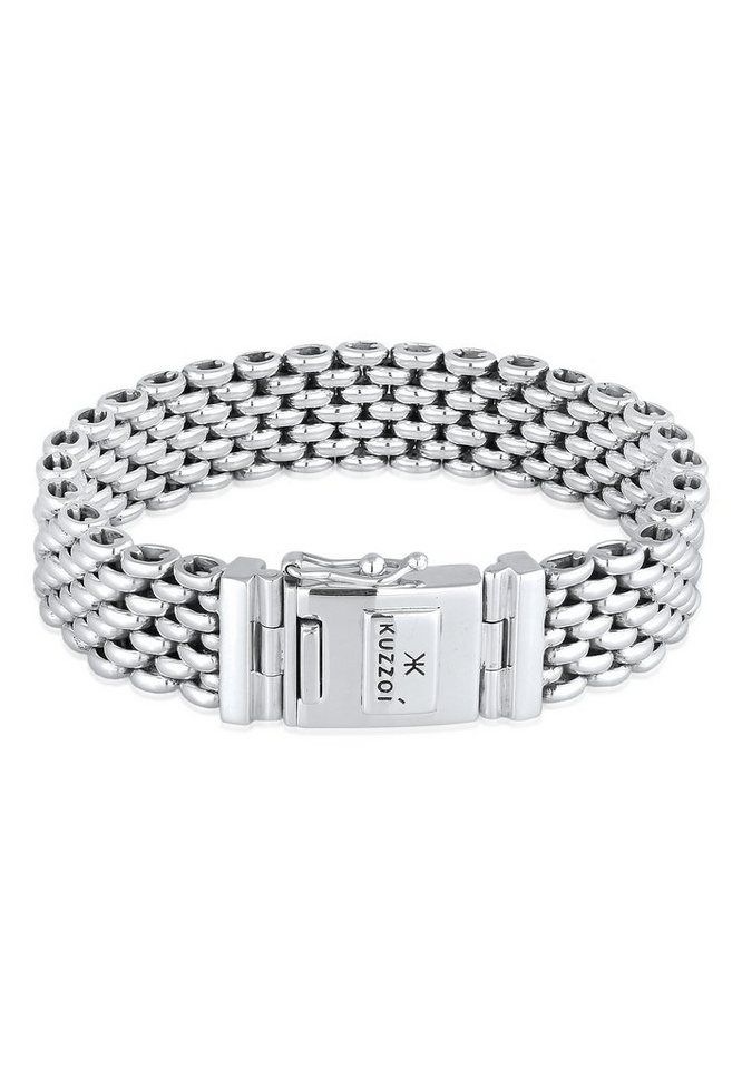 Kuzzoi Armband Herren Breit Massiv Kastenverschluss 925 Silber von Kuzzoi