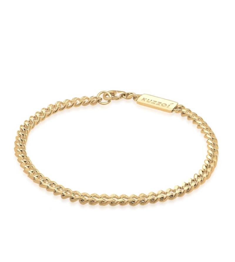 Kuzzoi - Basic-Armband für Herren aus 925er-Sterlingsilber in Gold-Optik mit breiten Kettengliedern-Goldfarben von Kuzzoi