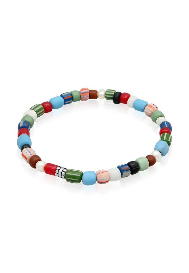 Kuzzoi Bead-Armband-Set Glas Beads Bunt Süßwasserperlen 925 Silber von Kuzzoi