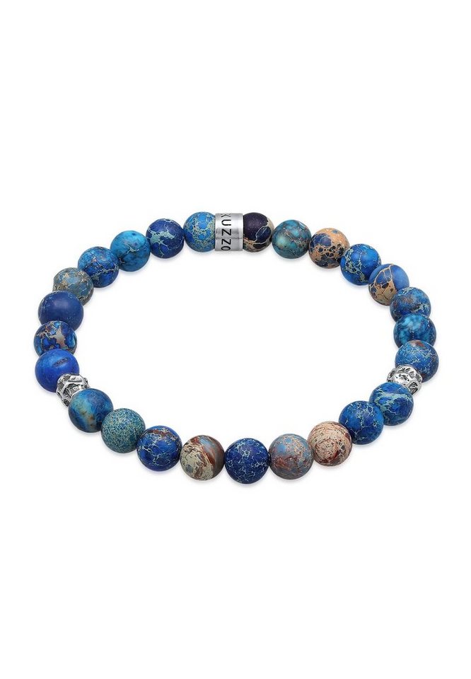 Kuzzoi Bead-Armband-Set Herren Achat Perlen Blau Beads 925 Silber Kuzzoi Bead-Armband-Set Herren Achat Perlen Blau Beads 925 Silber von Kuzzoi