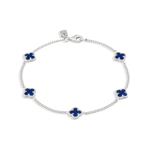 Kuzzoi Buddha Herren Silber Armband mit Emaille Kleeblatt Panzerarmband aus 925 Sterling Silber Länge 23 cm von Kuzzoi