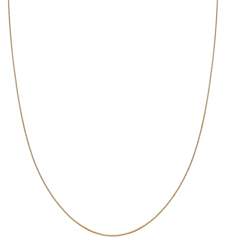 Kuzzoi Exklusive 925 Silber Herren Halskette für Anhänger, Herren Silberkette vergoldet (1 mm), Goldene Kette ohne Anhänger für Mann und Frau, Veneziakette Basic Box Chain, Länge 55 + 5 cm von Kuzzoi