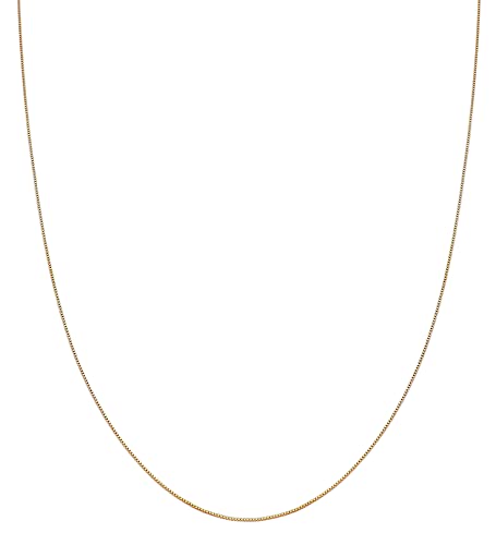 Kuzzoi Exklusive 925 Silber Herren Halskette für Anhänger, Herren Silberkette vergoldet (1 mm), Goldene Kette ohne Anhänger für Mann und Frau, Veneziakette Basic Box Chain, Länge 55 + 5 cm von Kuzzoi