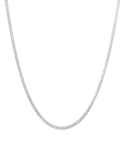 Kuzzoi Herren Halskette Panzerkette (2 mm) für Anhänger Massive Kette für Mann oder Freund Robuste Herrenkette 925 Sterling Silber Länge 60 cm von Kuzzoi