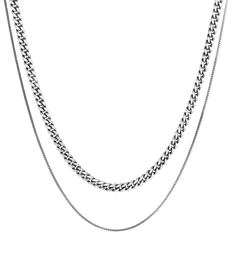 Kuzzoi - Herren-Halskette aus 925er Sterlingsilber-Grau von Kuzzoi