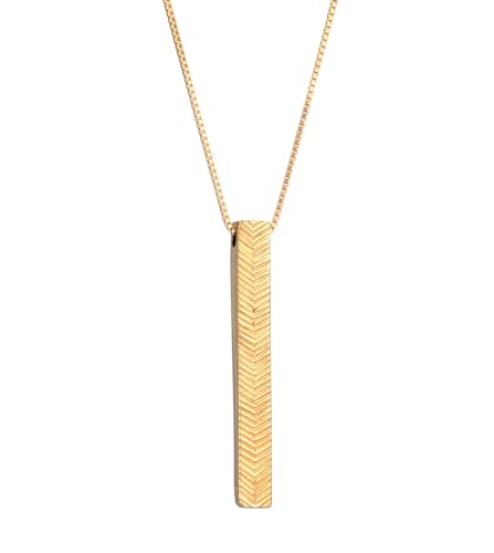 Kuzzoi Herren Halskette mit Barren Anhänger (40 mm) im verzierten Ornament Look Goldene Kette für Mann oder Freund aus 925 Sterling Silber Länge 60 von Kuzzoi