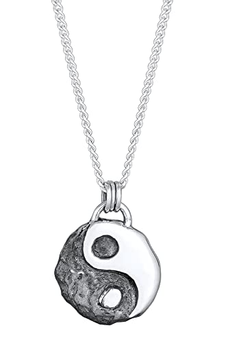 Kuzzoi Herren Halskette mit modischen Symbol Anhänger (16 mm) in 925 Sterling Silber, Coole Herrenkette im Yin Yang Design, Kette mit Anhänger für den Mann, chinesischer Symbolschmuck, Länge 55 cm von Kuzzoi