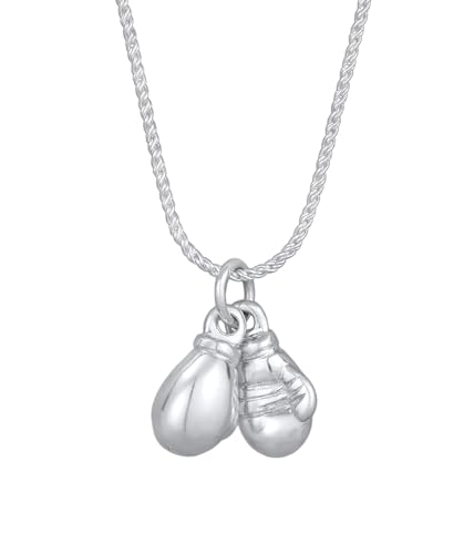 Kuzzoi Herren Halskette poliert mit Box Handschuhe (10 mm) aus 925 Sterling Silber Kette mit Anhänger für den Mann Maskuline Herrenkette Länge 55 cm von Kuzzoi