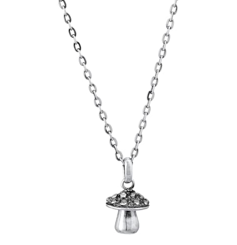 Kuzzoi Herren Halskette poliert mit Pilz Anhänger (18 mm) aus 925 Sterling Silber Kette im Used Look für den Mann mit Glücksymbol Länge 55 cm von Kuzzoi