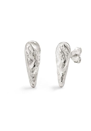 Kuzzoi Herren Ohrringe Ohrstecker Tropfen (5x17 mm) mit strukturierter Oberfläche aus 925 Sterling Silber Ohrschmuck für den Mann von Kuzzoi