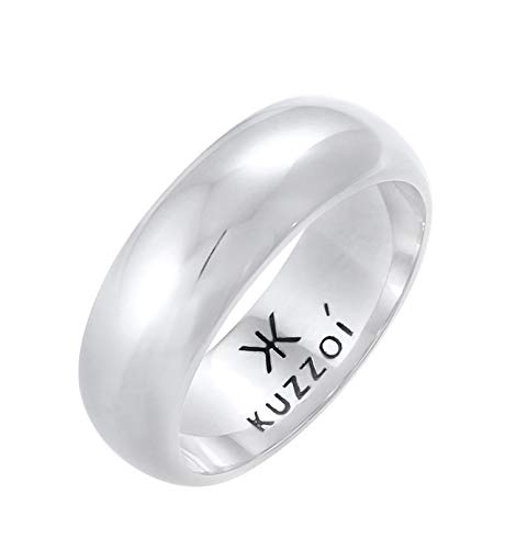 Kuzzoi Herrenring Bandring für Männer aus 925 Sterling Silber, Basic Silberring (9 mm) im Klassischen Design, Breiter Ring für Herren Freundschaftsring glatt poliert, Ringgröße 62, 0610730620_62 von Kuzzoi