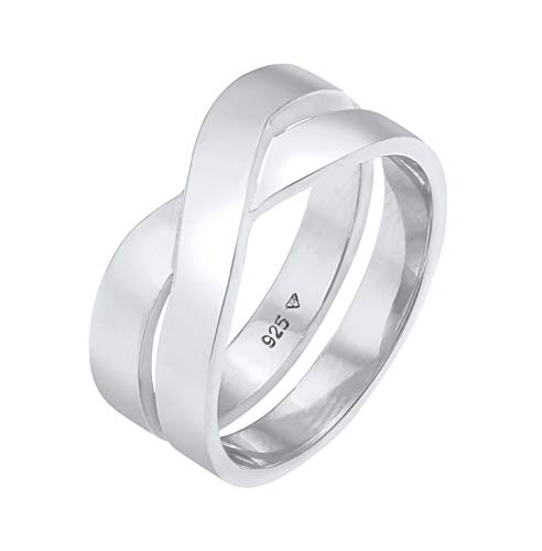 Kuzzoi Herrenring Bandring für Männer aus 925 Sterling Silber, Breiter Silberring (9 mm) im geschwungenen Design, Trend Ring für Herren glatt poliert, Ringgröße 62, 0610152720_62 von Kuzzoi