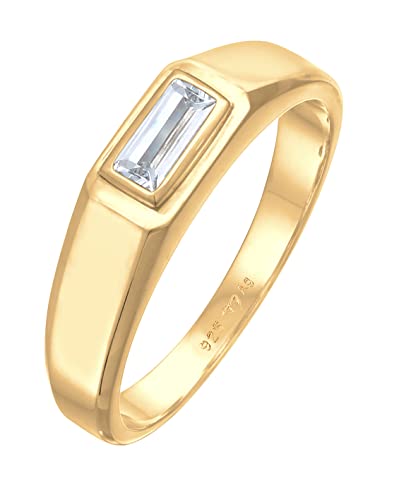 Kuzzoi Herrenring mit Topas Edelstein, Eleganter Solitär Ring in 925 Sterling Silber vergoldet, Goldener Herren Edelsteinring, Bandring für Männer, Ringgröße 60, 0612391922_60 von Kuzzoi