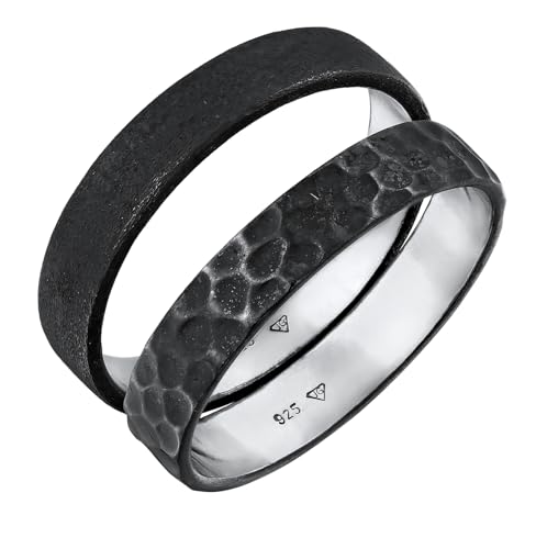Kuzzoi Herrenringe 925 Sterling Silber oxidiert 2 Stück Bandringe für Männer Basic und Hammerschlag Look Silberring Set Herren Ringgröße 66 Kuzzoi Herrenringe 925 Sterling Silber oxidiert 2 Stück Bandringe für Männer Basic und Hammerschlag Look Silberring Set Herren Ringgröße 66 von Kuzzoi