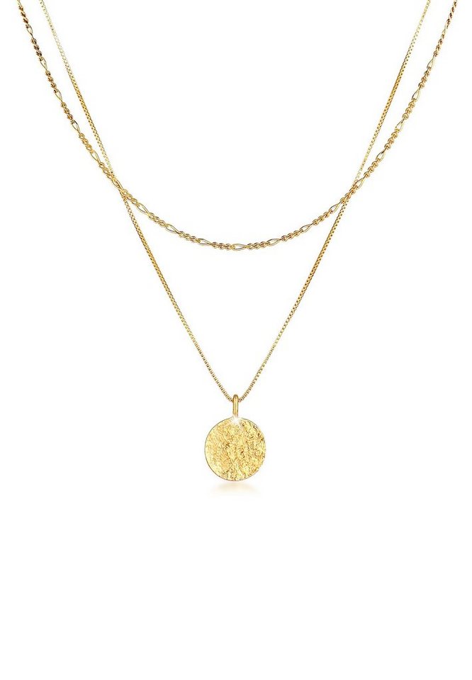 Kuzzoi Kette mit Anhänger Herren Layer Figaro Venezianer Plättchen 925 Silber von Kuzzoi