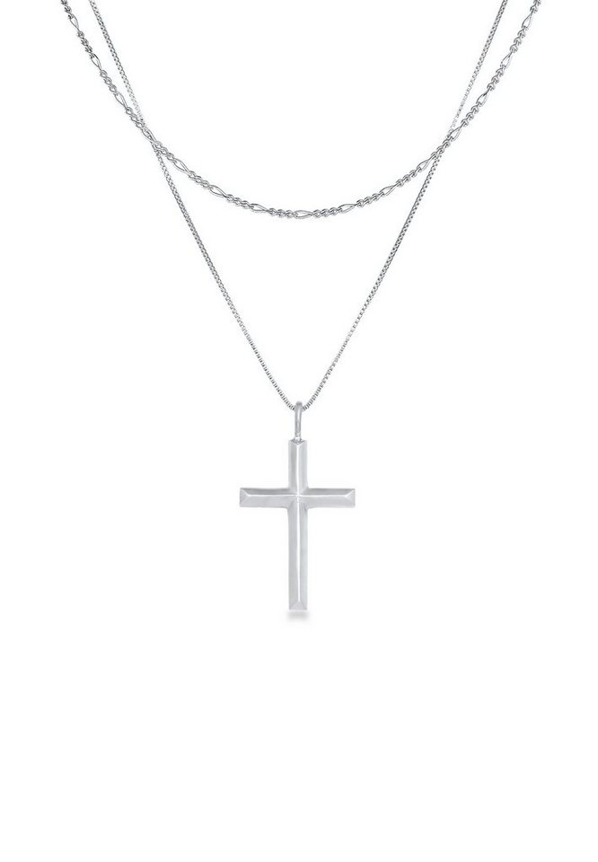 Kuzzoi Kette mit Anhänger Herren Layer Kreuz Religion 925 Silber, Kreuz Kuzzoi Kette mit Anhänger Herren Layer Kreuz Religion 925 Silber, Kreuz von Kuzzoi